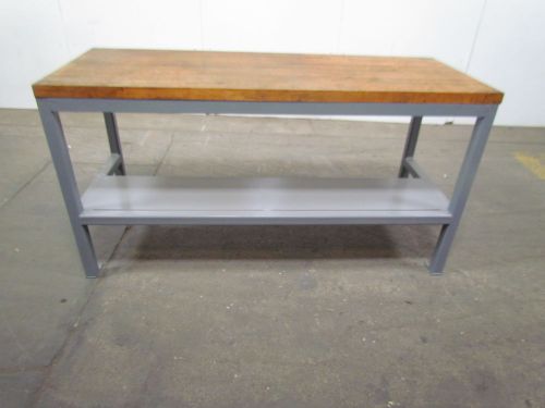 Welded steel industrial work bench w/1-3/4&#034; butcher block top 26x68x35-3/4&#034; tall for sale