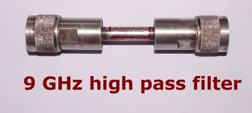 9 GHz high pass filter, tested and guaranteed. Type N connectors.
