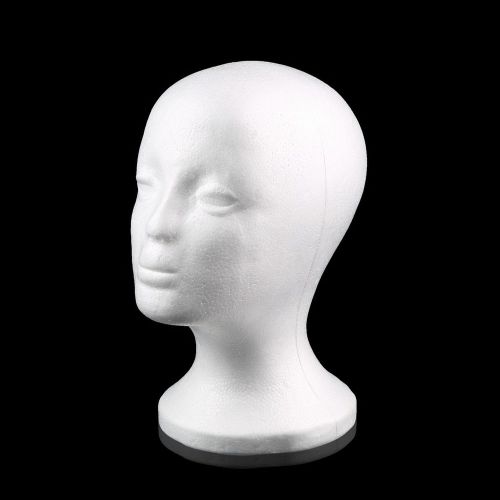 Female Styrofoam Mannequin Manikin Head Model Foam Wig Hair Glasses Display GO