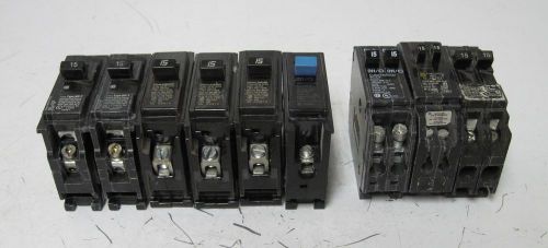 Lot of 9 Murray Type MP-T 15A 1 Pole Breakers or Equivalent  6 Singles 3 Duals