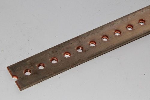Copper ground bus neutral connectivity bar strip 25 x 1&#034; tinned for sale