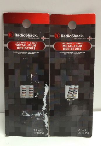 Lot Of 2 RADIO SHACK 2710152,  100 Ohm Resistor 1 Watt  2 Pack