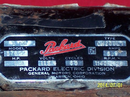 Packard electric division 1/3hp 115v 60hz 1140/1750rpm ac motor general motors for sale