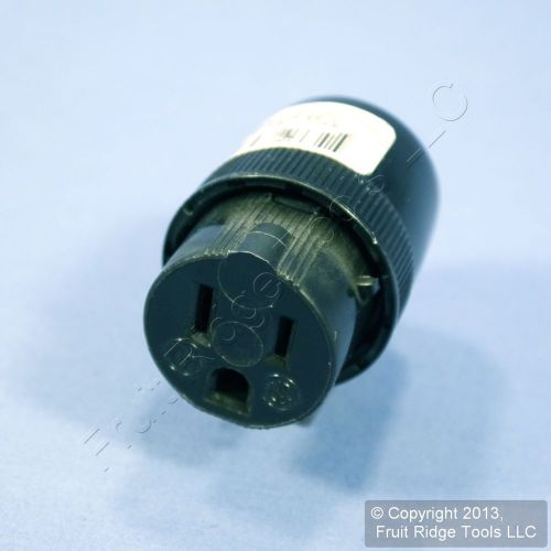 Pass &amp; seymour black straight connector plug 15a 125v nema 5-15r bulk 5296-bk for sale