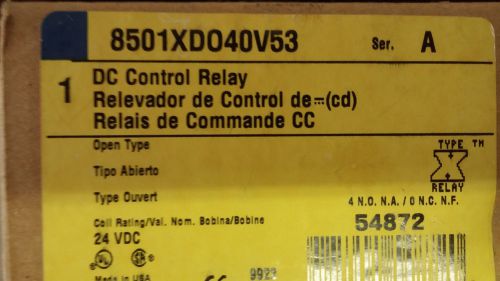 SQUARE D 8501XDO40V53 NEW IN BOX DC RELAY 24VDC COIL SEE PICS #A65