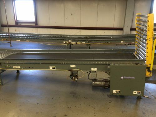 24&#034; buschman incline power belt conveyor 10&#039; long w/ 36&#034;l flip-up walk-through for sale