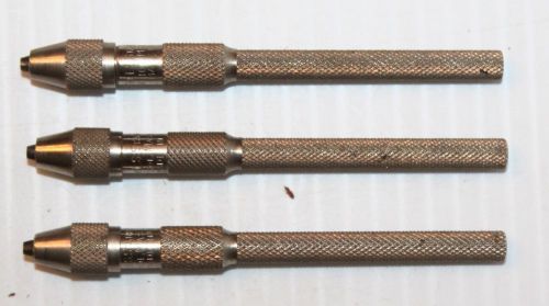 3 NEW OLD STOCK STARRETT #162A  0 TO .O40&#034; OLDER STYLE  NICKEL PLATED PIN VICES