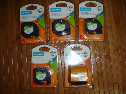 QTY 7 Dymo LetraTag Labels Refill Tapes Letra Tag LT-100 &amp; XR NEW