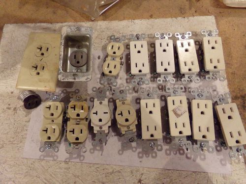 MIXED LOT OF ELECTRICAL OUTLET RECEPTACLE SOCKET CONNECTORS  - NEW &amp; USED