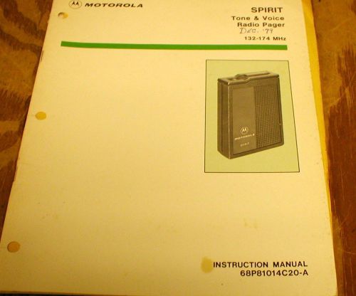 Motorola Spirit VHF Pager Service Manual