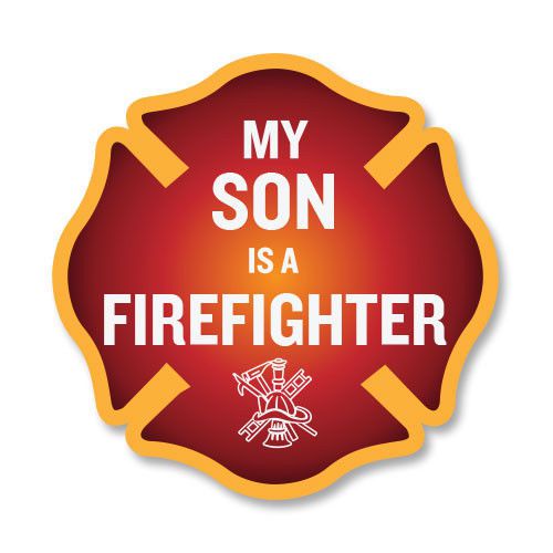 FIREFIGHTER DECAL - FIRE STICKER - My Son is a Firefighter 4&#034;