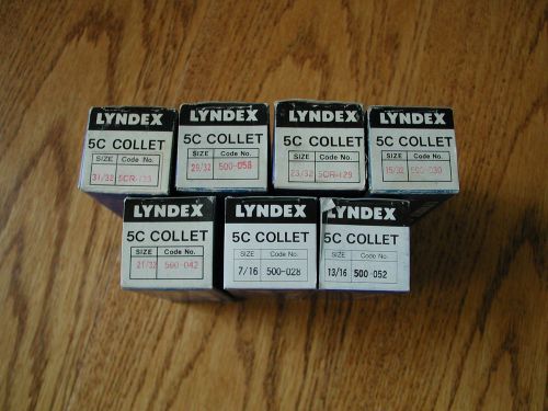 Lyndex 5c Collets New - &#034;Choose One Size&#034; 7/16&#034;,15/32&#034;, 21/32&#034;, 23/32&#034;, 29/32&#034;