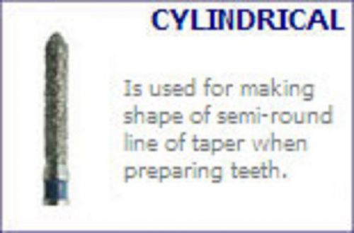 50 pcs high quality dental diamond burs burrs cylinder bevel coarse 1.2 mm save! for sale