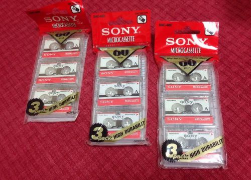 LOTS!!  Sony MC60 microcassette tapes 3 pack X3 HIGH QUALITY DICTATION TAPES