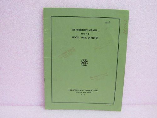 Boonton 190-A Q Meter Instruction Manual w/schematics