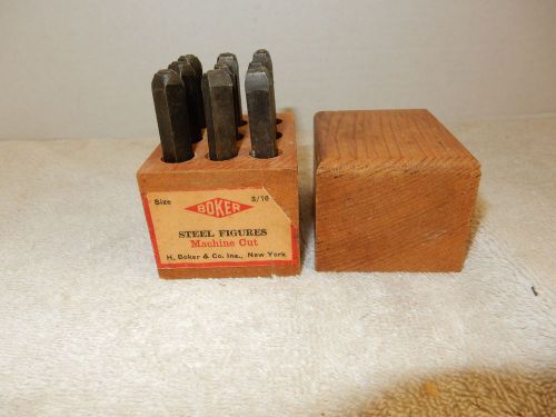 9 Boker Steel Figures Machine Cut Die Punches Leather making 3/16 in Box