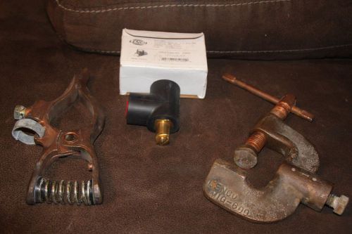 Lenco Mig - 600 Mig Welding Grounding Clamp Brass &amp; T CONNECTOR &amp; GROUND CLAMP