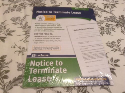 Notice to Terminate Lease form: Adams Real Estate