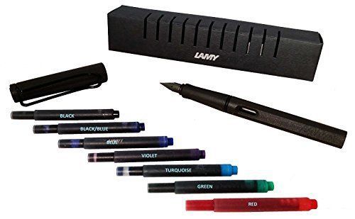 NEW Lamy Safari Medium Charcoal (L17M) Fountain Pen Advanced Set - Includes On