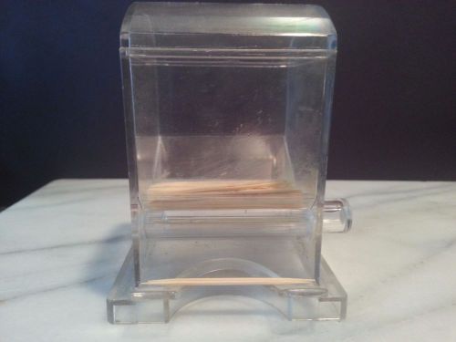 Plastic Rolling Barrel Style Toothpick Dispenser Clear Plastic Top Lid Lifts Off