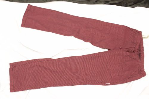 CHEF WORKS MAROON MINI HOUNDS TOOTH CHECK 100% COTTON BAGGY PANTS XL NEW