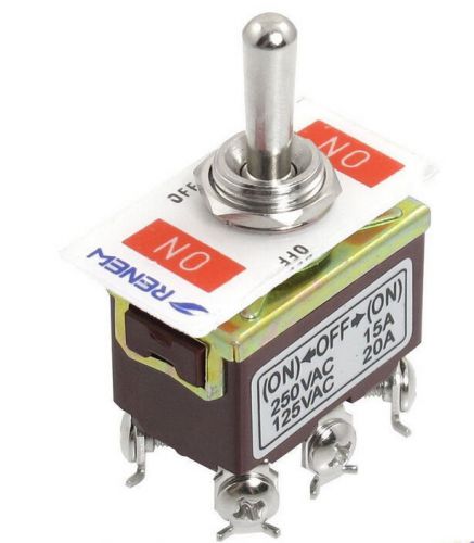 2pcs ac 250v/15a 125v/20a 6pins on/off/on dpdt momentary toggle switch us for sale