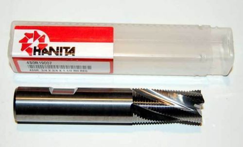 Hanita 3/4&#034; Carbide Fine-Pitch Roughing CNC End Mill-S.S,Titanium,Inconel