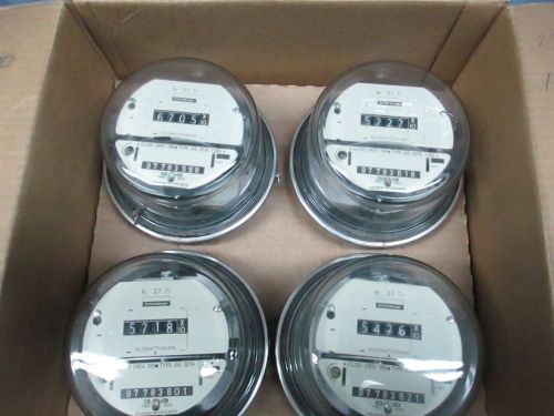 4 Old Schlumberg Stock Inven Watthour Meters CL200,240V,3W,30TA, Type J5S #682