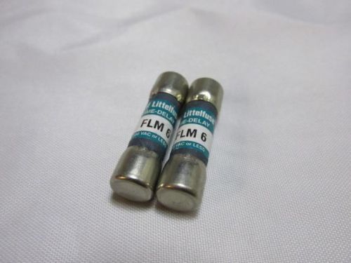 NEW NIB Lot of (2) Littelfuse Time-Delay FLM-6 Fuses