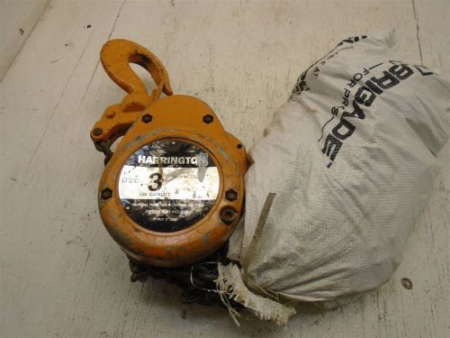 Harrington, chain hoist, 3 ton, 30ft., cf4-867, 014702, used working condition for sale