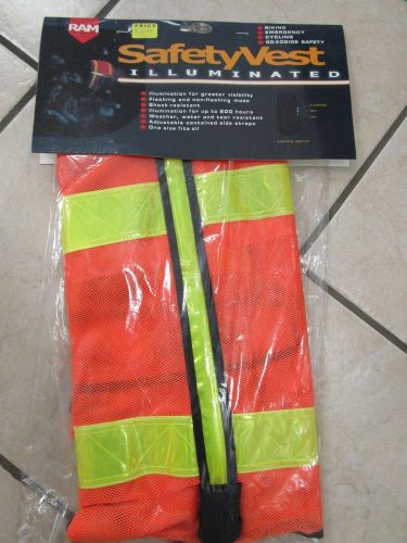 NEW RAM Reflective Orange Safety Vest Illuminated Safety Vest New in Package