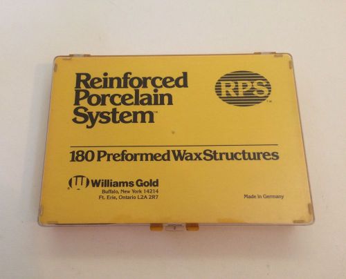 Williams Gold, Reinforced Porcelain System, Preformed Wax Structures Used