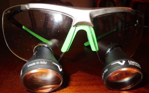 Univet Black and Green  Techne  Frame Galilean  TTL  Quick Loupes 3.5x 450