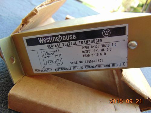 Westinghouse Voltage Transducer VE4-841  0 - 150 vac in  0 - 1 ma DC out