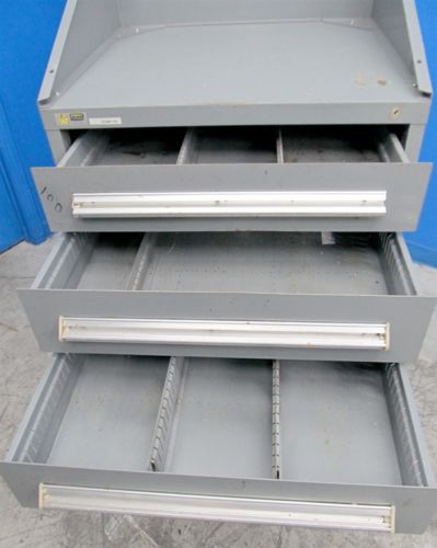 Stanley vidmar 6-drawer heavy duty slope top storage cabinet for sale