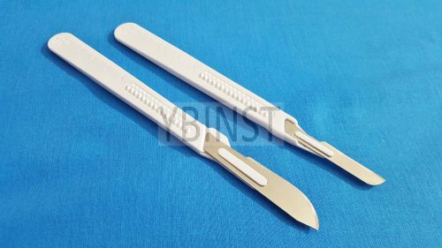 LOT OF 4 PCS DISPOSABLE STERILE SURGICAL SCALPELS #22 #16 WITH PLASTIC HANDLE