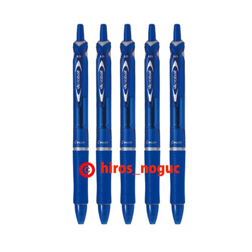 Pilot Acroball, Blue Ink Ballpoint Pen, 1.0mm medium, Blue 5pcs