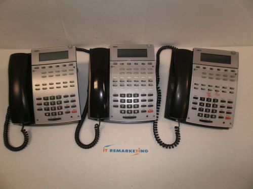 Lot of (3) NEC IP1NA-12TXH Business Phones Display 22B HF/Disp Aspirephone - BK