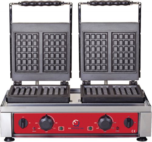 Eq wk25de double square belgian waffle maker griddle breakfast iron grill for sale