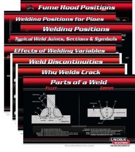 Genuine lincoln electric welder  set of 8 educator&#039;s training poster pack for sale
