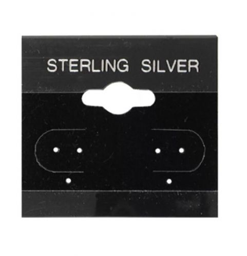 44Pc Black Sterling Silver Hanging 1.5&#034; x 1.5&#034; Earring Card Lip Jewelry Display
