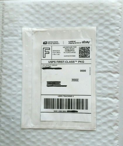 200 Clear Packing List/Postage Shipping Label Envelopes 7.5x5.5 Self Adhesive*