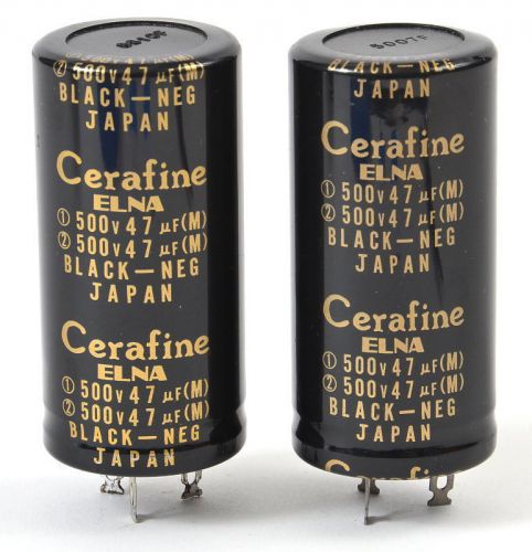 Close Pair of Elna Cerafine Capacitors, 47uF + 47uF @ 500V