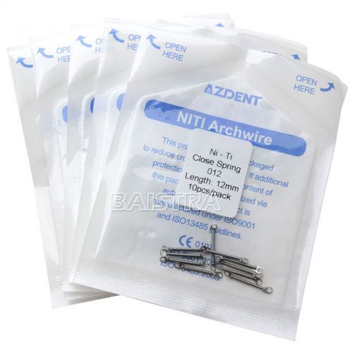 5 Packs Dental Ortho Niti Closed Coil Spring constant Force 0.012&#034; 12mm HOT SALE