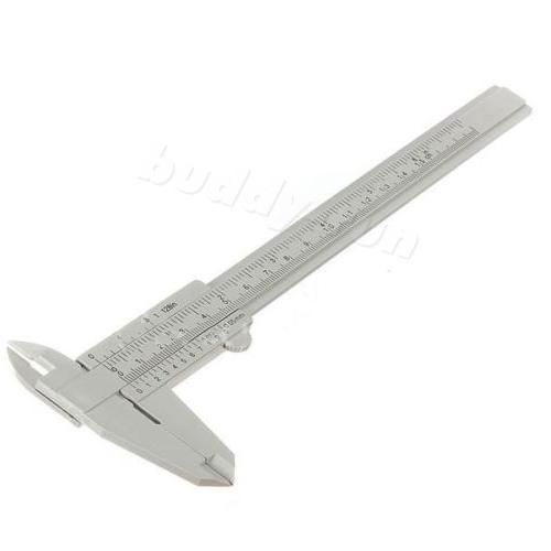 Gray 150mm Mini Plastic Sliding Vernier Caliper Gauge Measure Ruler BDRS
