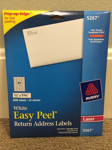AVERY LASER 5267 WHITE EASY PEEL RETURN ADDRESS LABELS 1/2&#034;x1-3/4&#034; 2000 LABELS