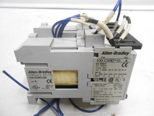 Allen Bradley 104-C09DJ22 Series A IEC Reversing Contactor w/ 24VDC Coil