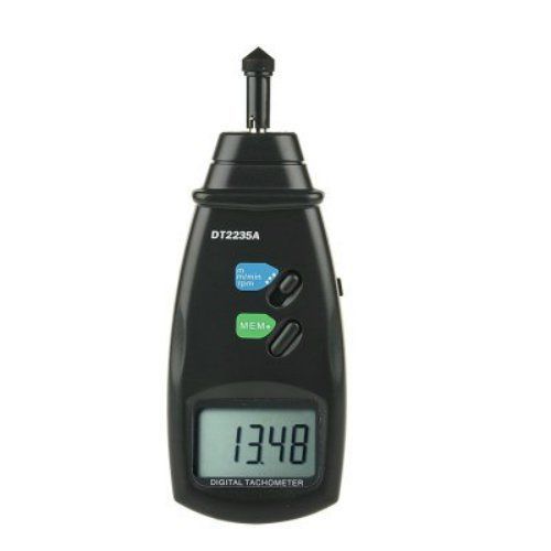 Hand Held LCD Digital Contact Tachometer - Range From 0.5 To 19999 RPM, Backlit