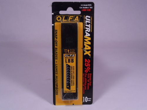 New OLFA LBB-10B ULTRA MAX Snap Off Blades 10 Count Model # 9070 Made in Japan