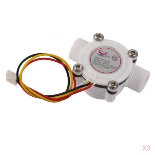 3x g3/8&#034; water flow hall effect sensor flowmeter control counter 0.3-10l/min for sale